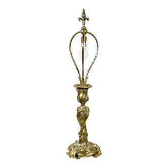 Lampe en Bronze Doré, Art Nouveau – Fin XIXe