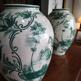 Pair of large vase earthenware Malicorne Tessier