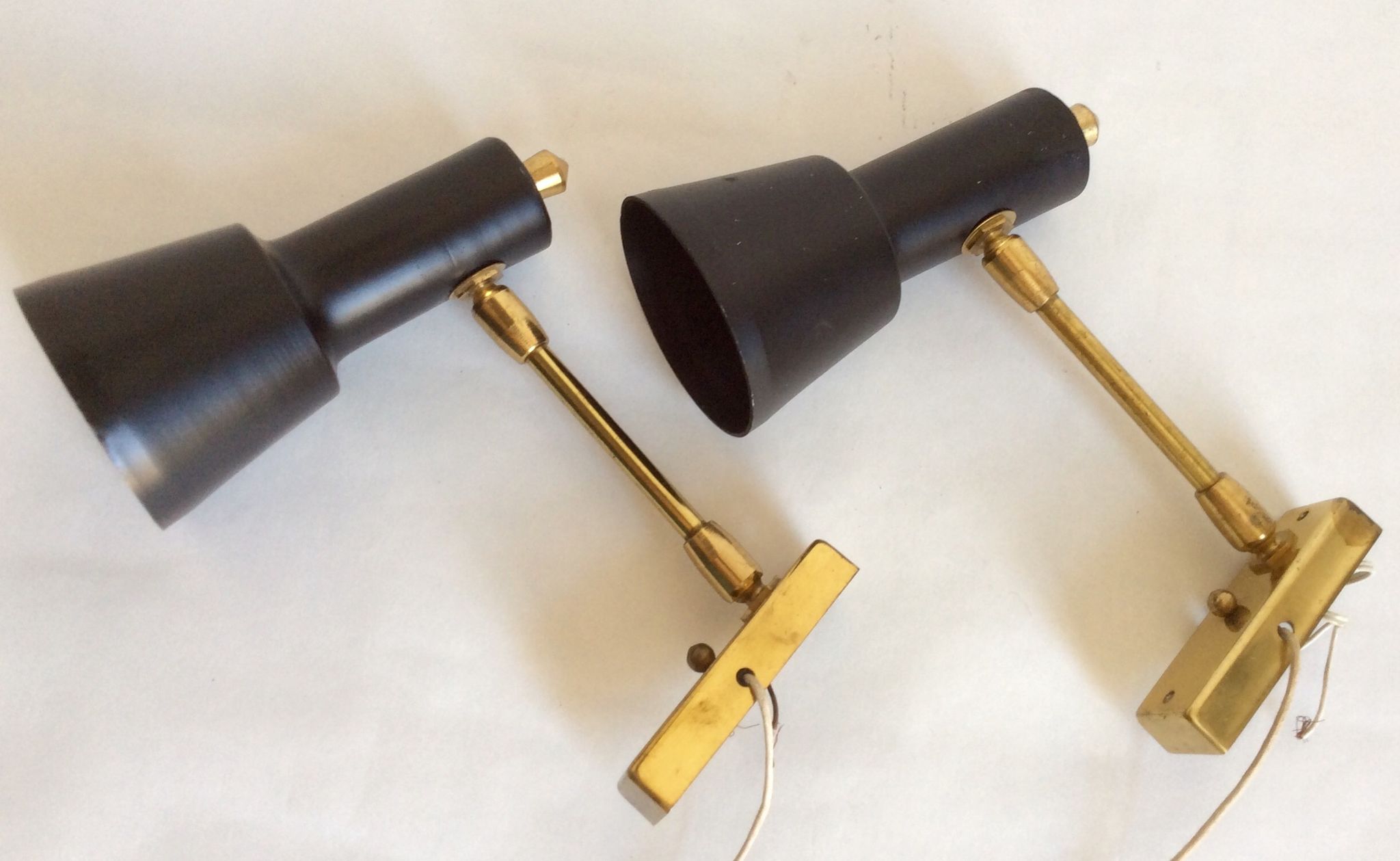 Pair of aluminor wall light France 50s/60s