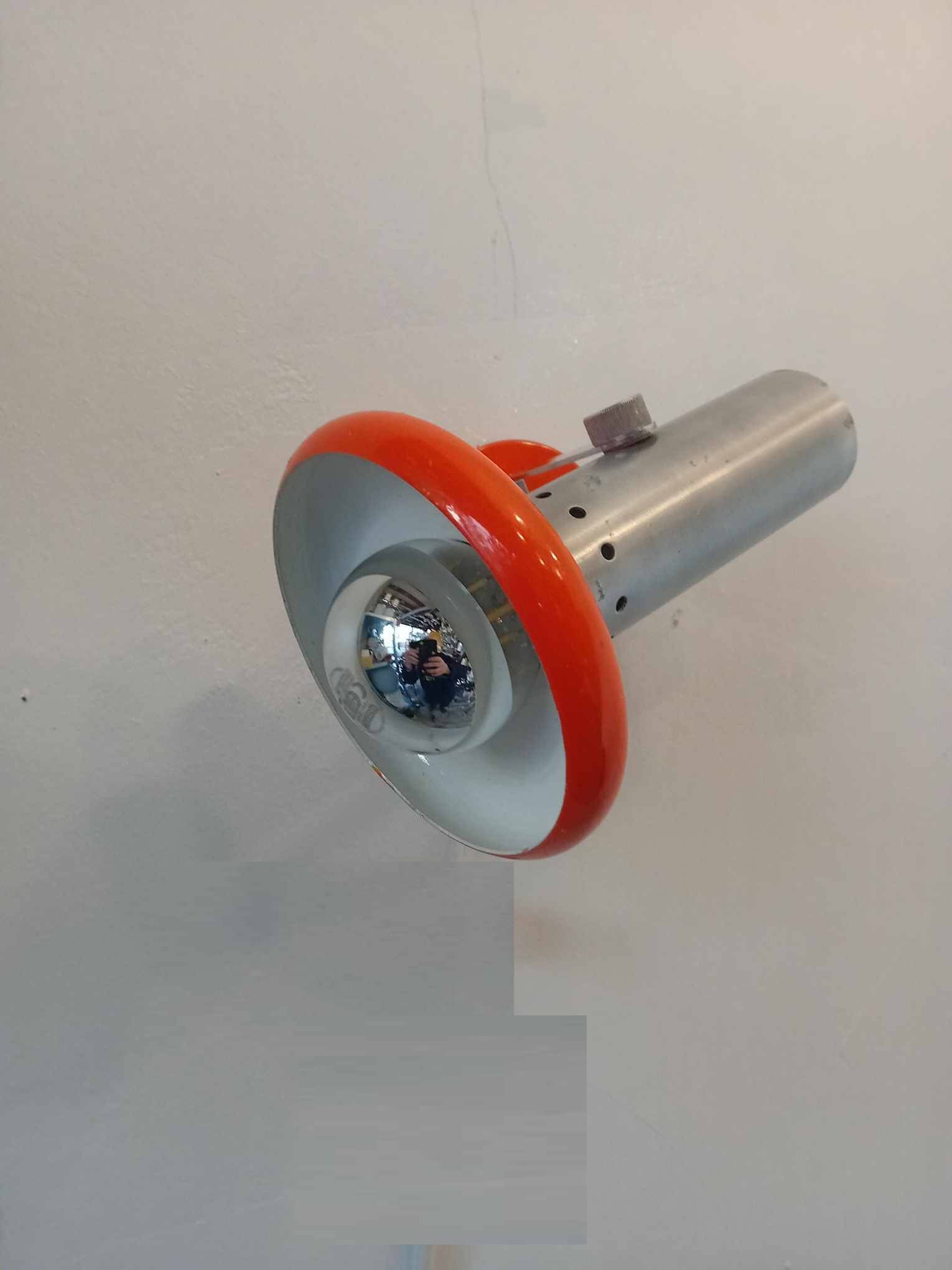 Spot orange et inox brossé années 70
