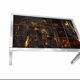 Vintage 1970s coffee table – chrome metal & enamelled tiles