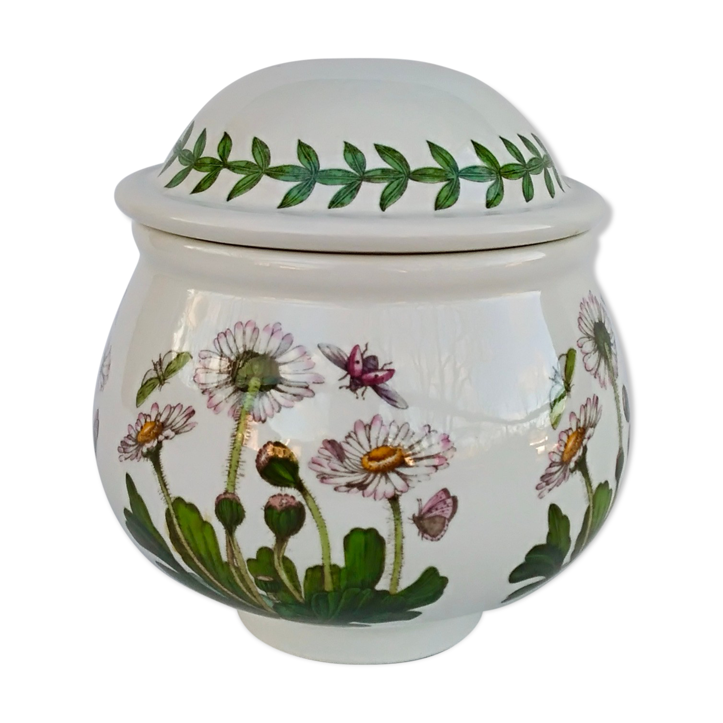 Sugar earthenware Portmeirion made in England décor Botanic Garden