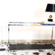 Console in chromed metal and smoked glass, Italy 70's
