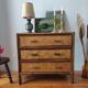 Commode vintage en rotin