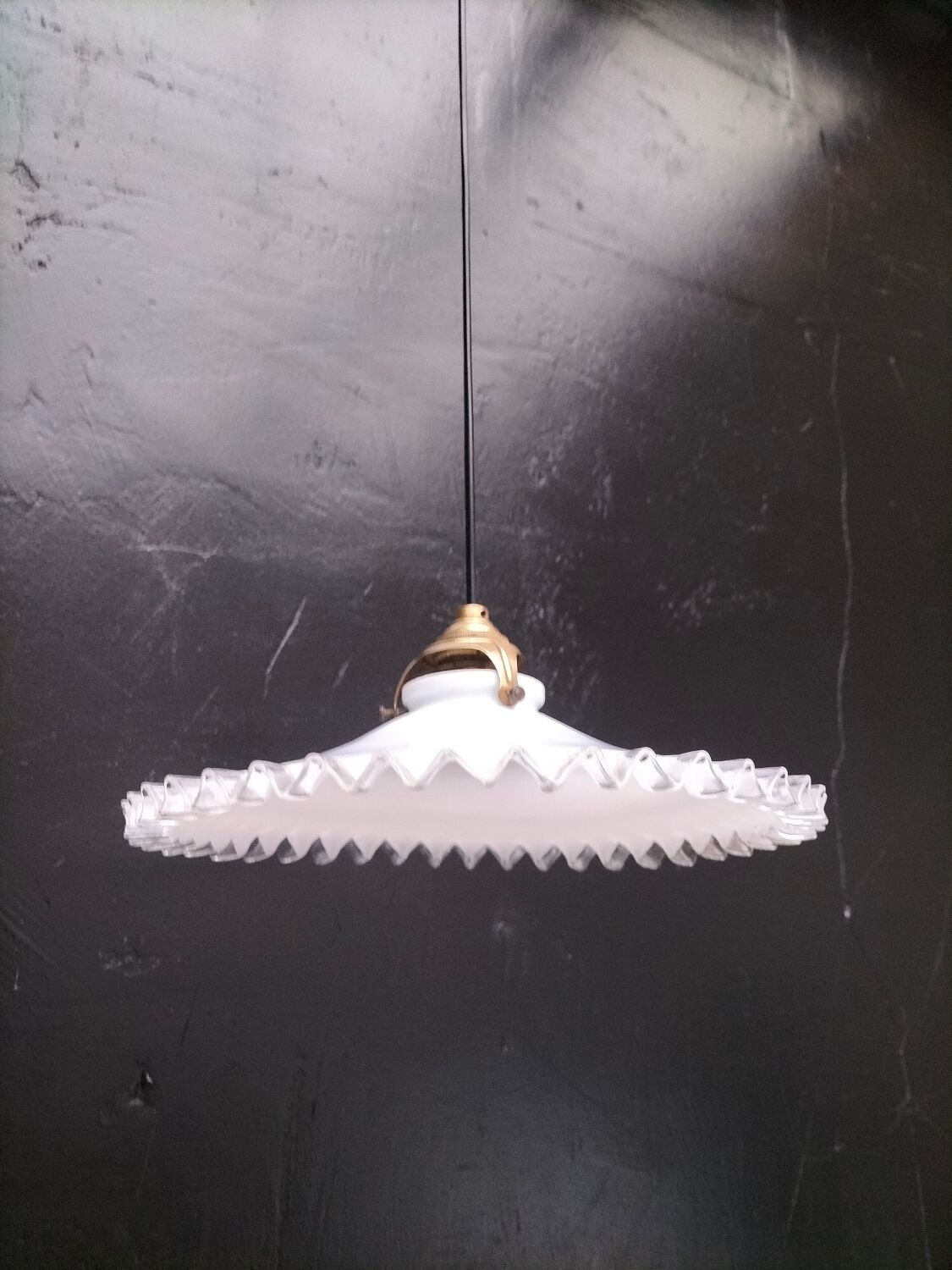 Opaline glass pendant light