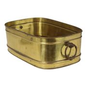 Large Oval Brass Planter Vintage XL Cachepot 41cm