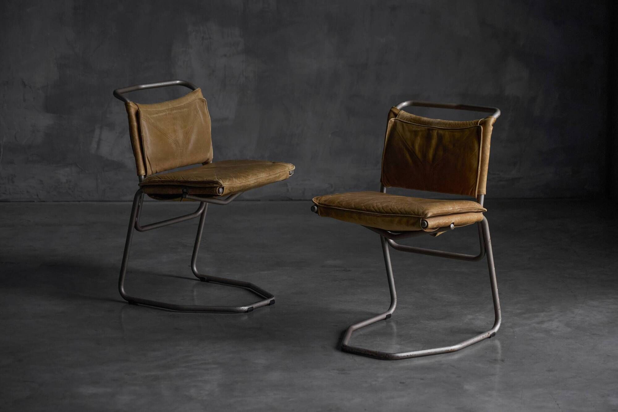 Leather & Steel Dining Chair by Raymond Rombouts, Belgium, 20th century