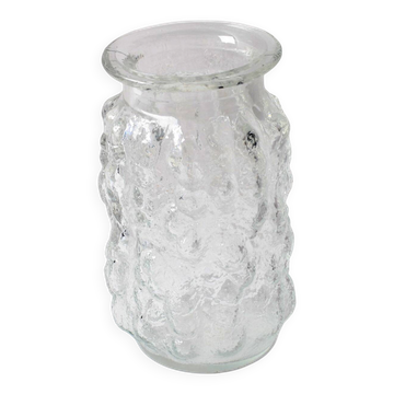 Vintage Pressed Glass Bubble Vase: Vladislav Urban Design, Czech Republic
