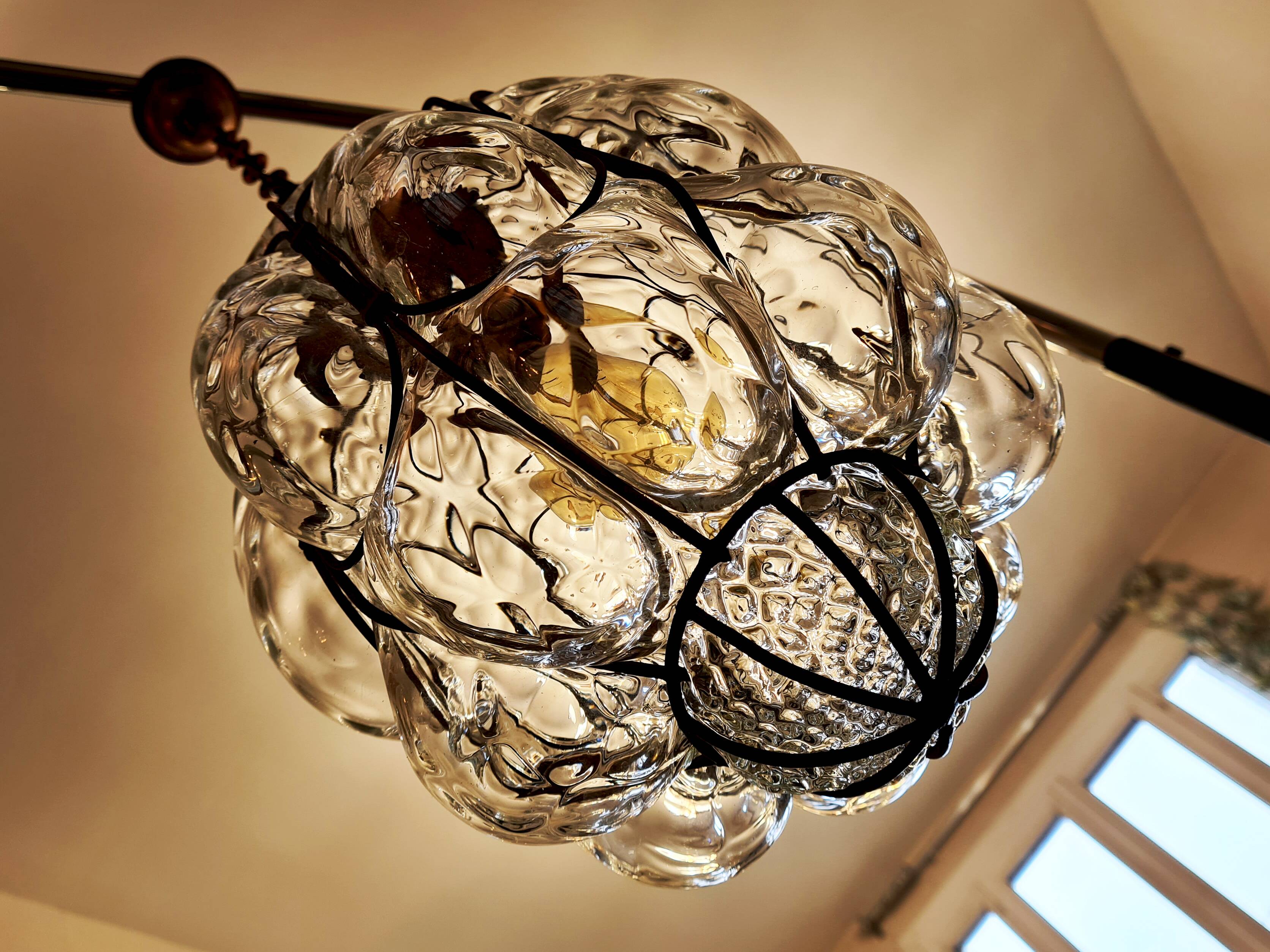 Murano glass hand-blown pendant light, mid-20th century