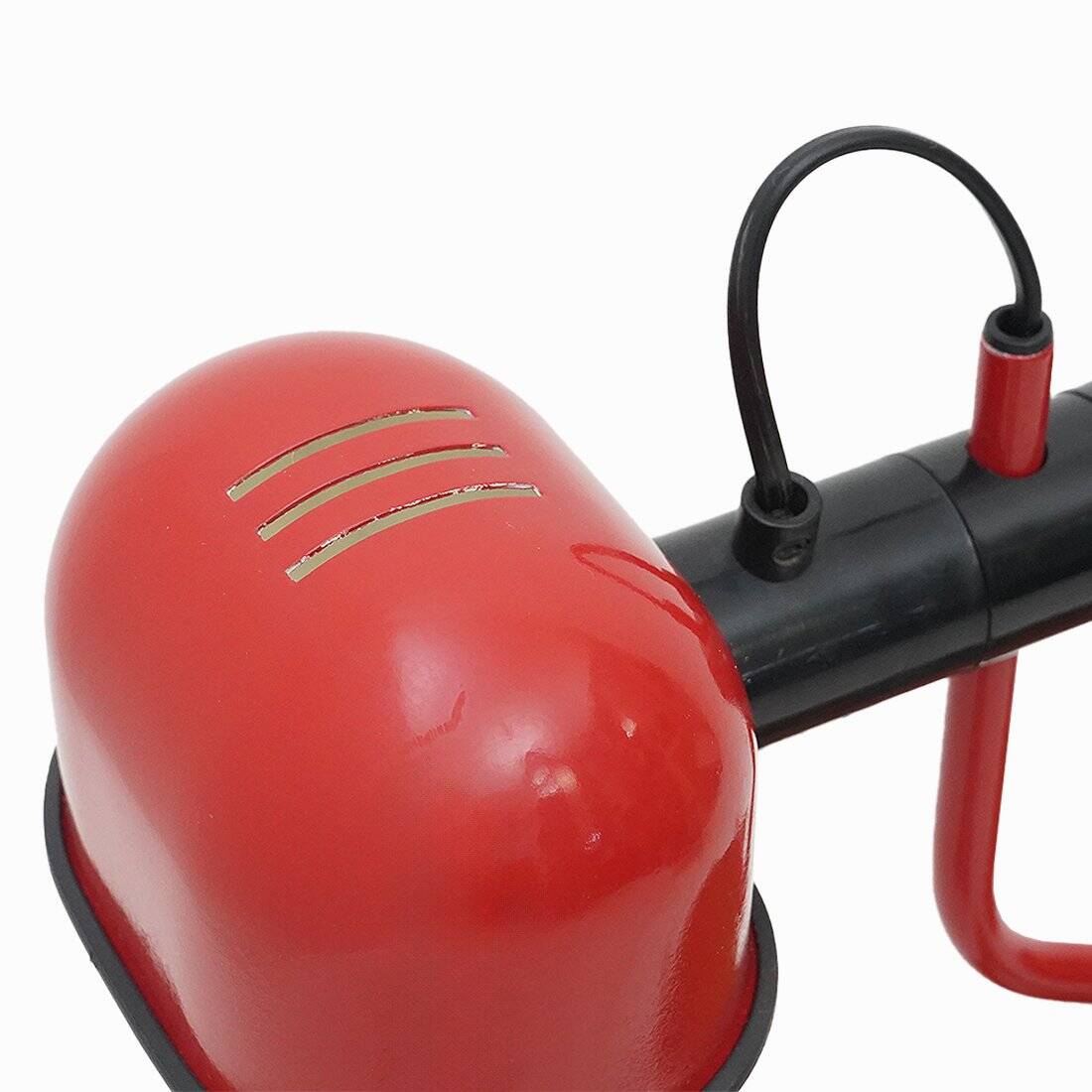 Lampe à pince métallique rouge de F. Fabbian, années 1980
