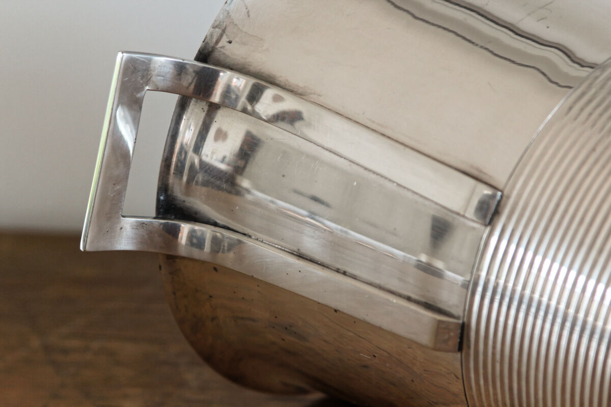Art Deco champagne bucket, silver metal