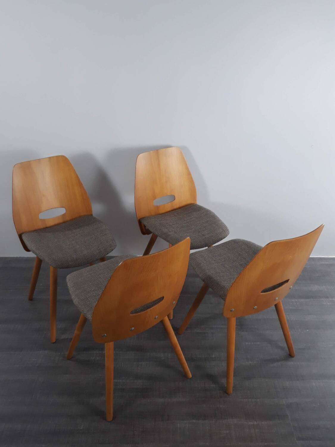 Set of 4 Lollipops chairs, Jiràk design, 1960s