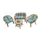 Rattan lounge with removable cushions