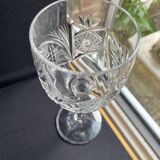 10 Bohemian cut crystal wine glasses