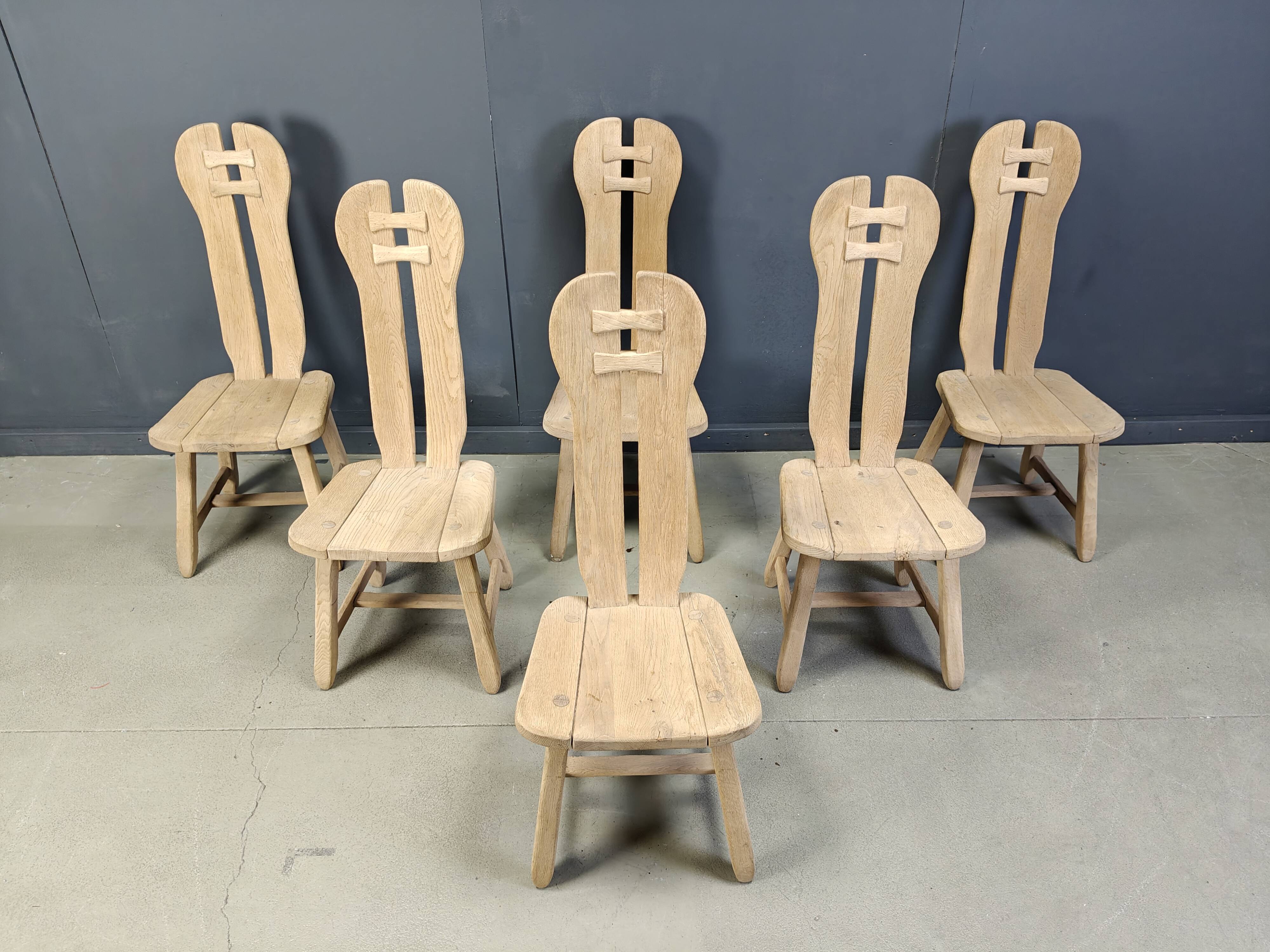 Vintage dining chairs by Depuydt, Belgium, set of 6 - 1960s