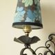 Antique black and gold metal wall lamp - 18th century style foliage lampshade