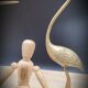 Duo ashy herons in brass