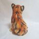 Vintage animal sculpture in Italian ceramic depicting a tiger cub.