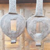 Old Vintage Indian Box on Wooden Wheels Early 20th S