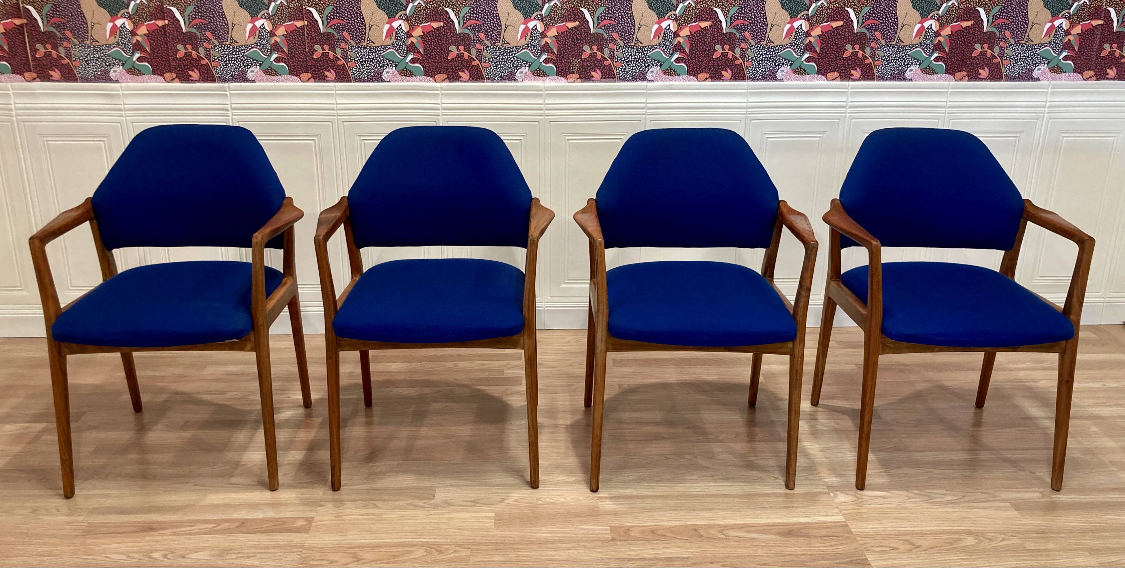 Suite of 4 designer armchairs 1950 "Hartmut Lhomeyer".