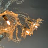 Lustre vénitien en verre de Murano incolore, 7 bras de lumière vers 1930