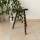 Tabouret tripode vintage en bois tourné