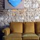 Sofa 3 places velvet mustard