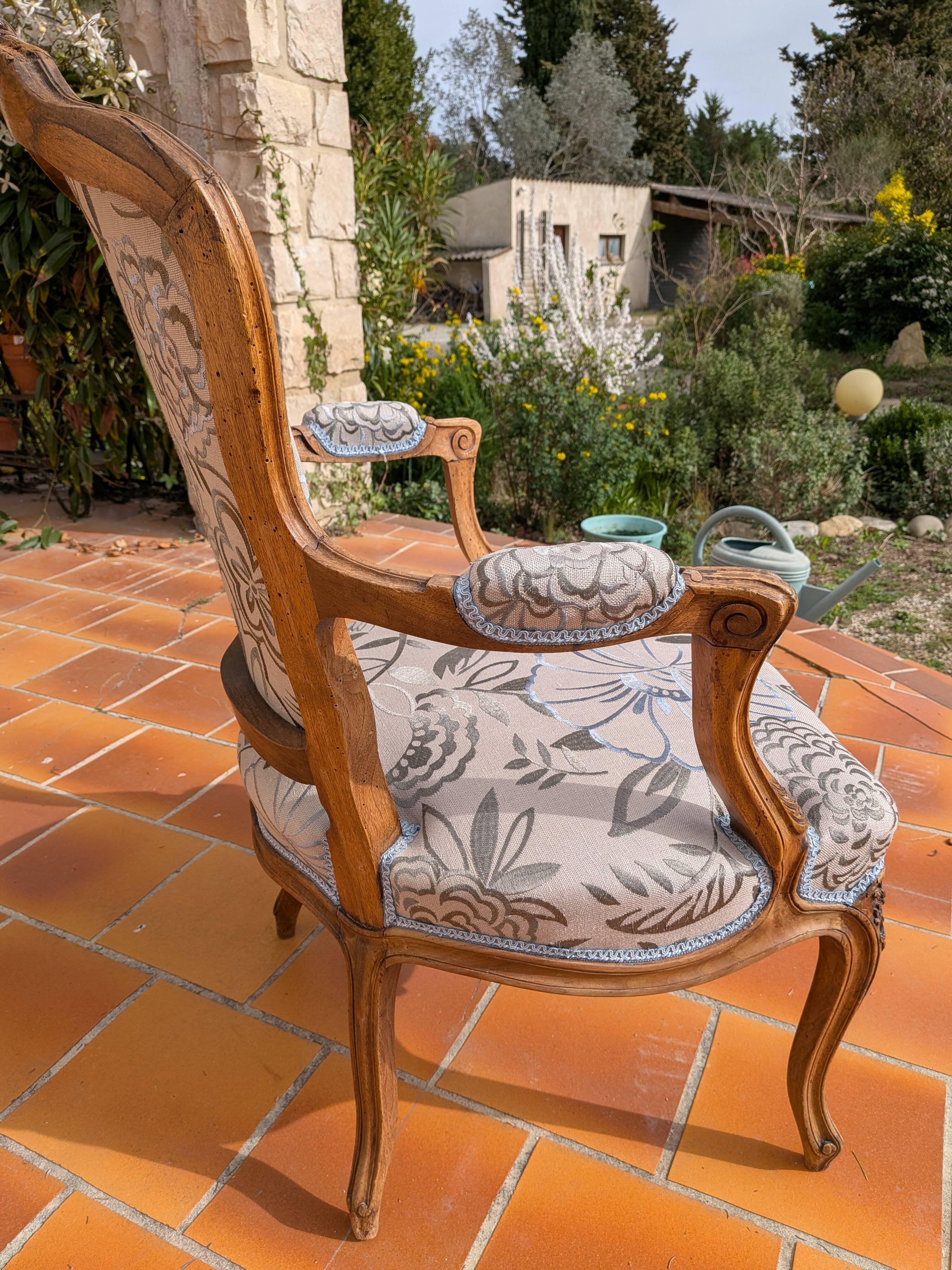 Louis XV style cabriolet armchair