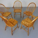 Pine Chairs by Erik Ole Jørgensen, Set of 5
