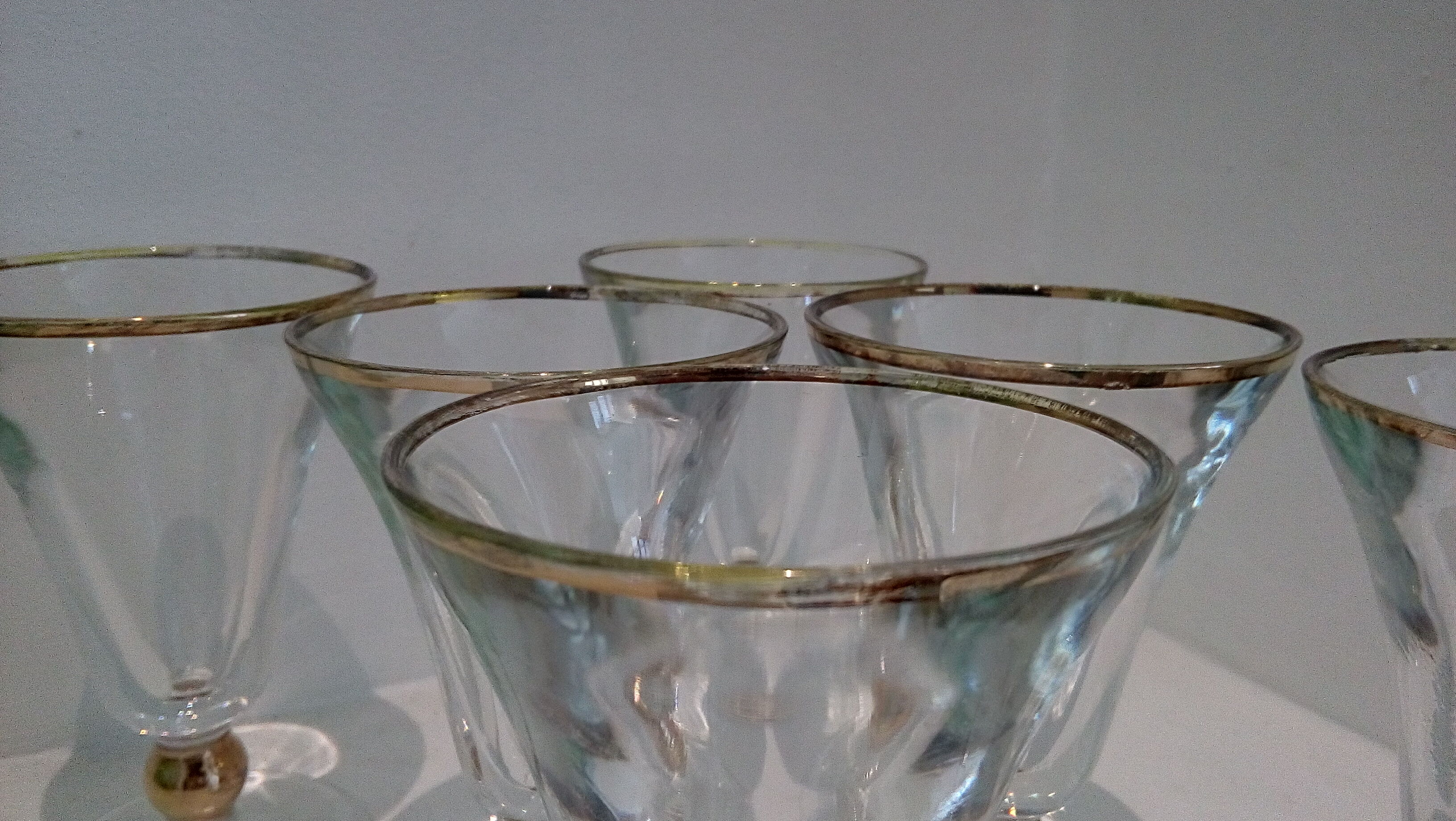 Set of 6 glasses of gold fillet bistro