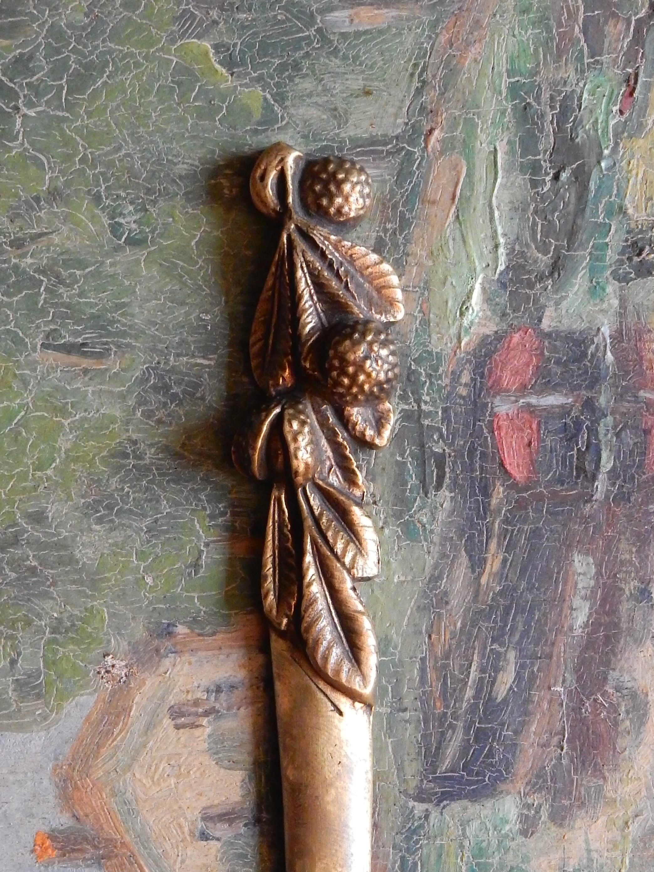 Art Nouveau brass paper cutter