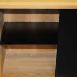 Buffet Ralph Lauren with polished slate stone and rosewood shelves.