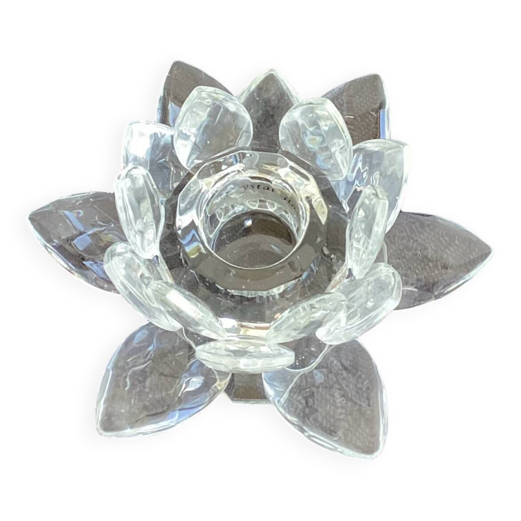 Bougeoirs En Forme De Fleur De Lotus En Verre Cristal - Prix De Gros
