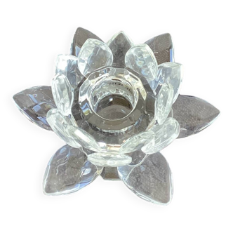 Water lily flower crystal candle holder