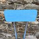 Extendable blue formica table and 2 chairs, 1960s