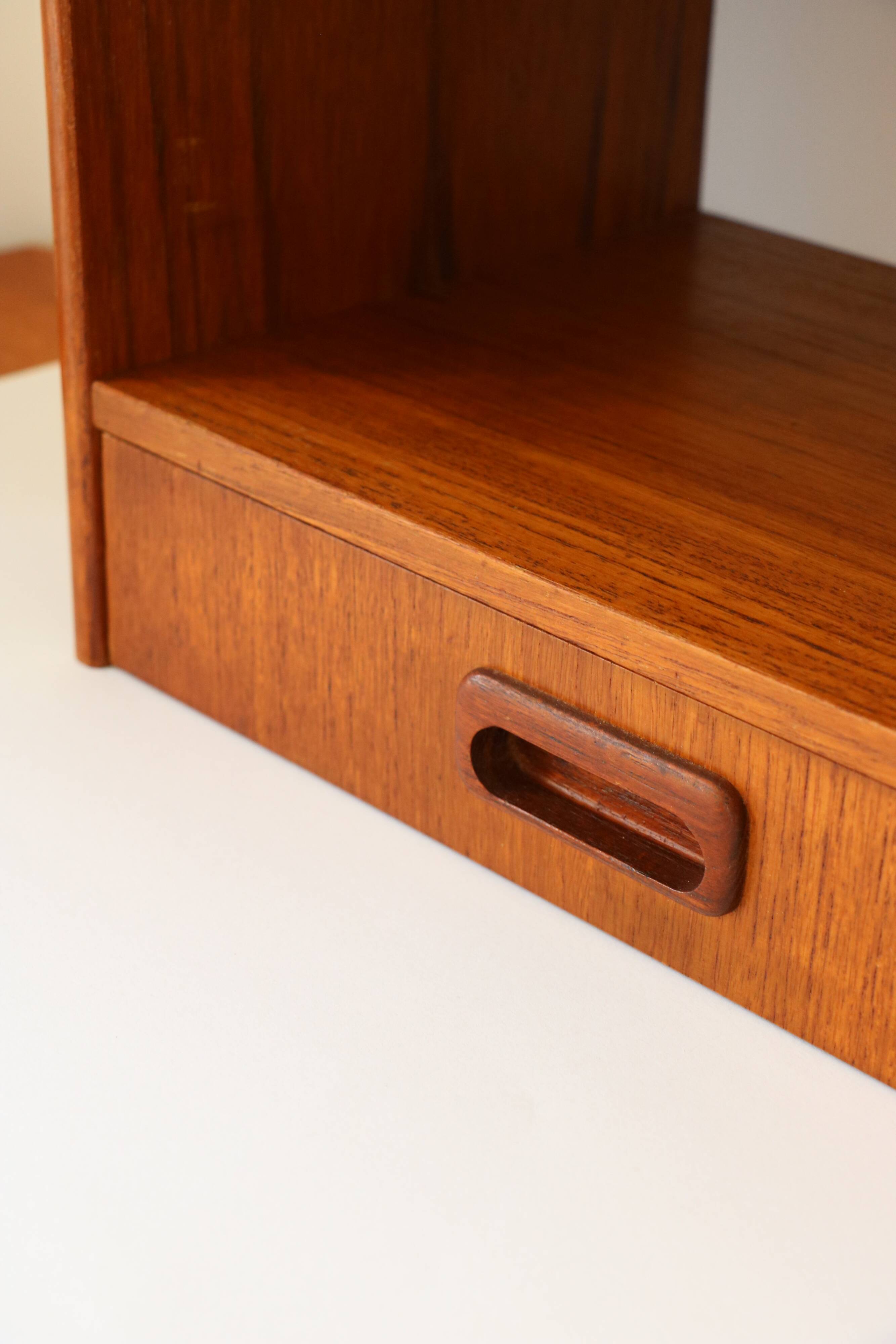 Wall-mounted bedside table with drawer, Scandinavian, 1960.