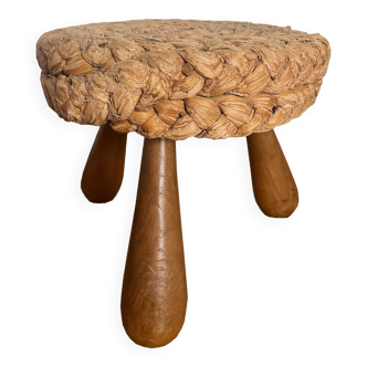 Stool attributed to Audoux-Minnet, France, 1950