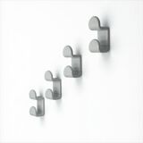 Ensemble de quatre crochets Gedy vintage en blanc, Italie, années 1970