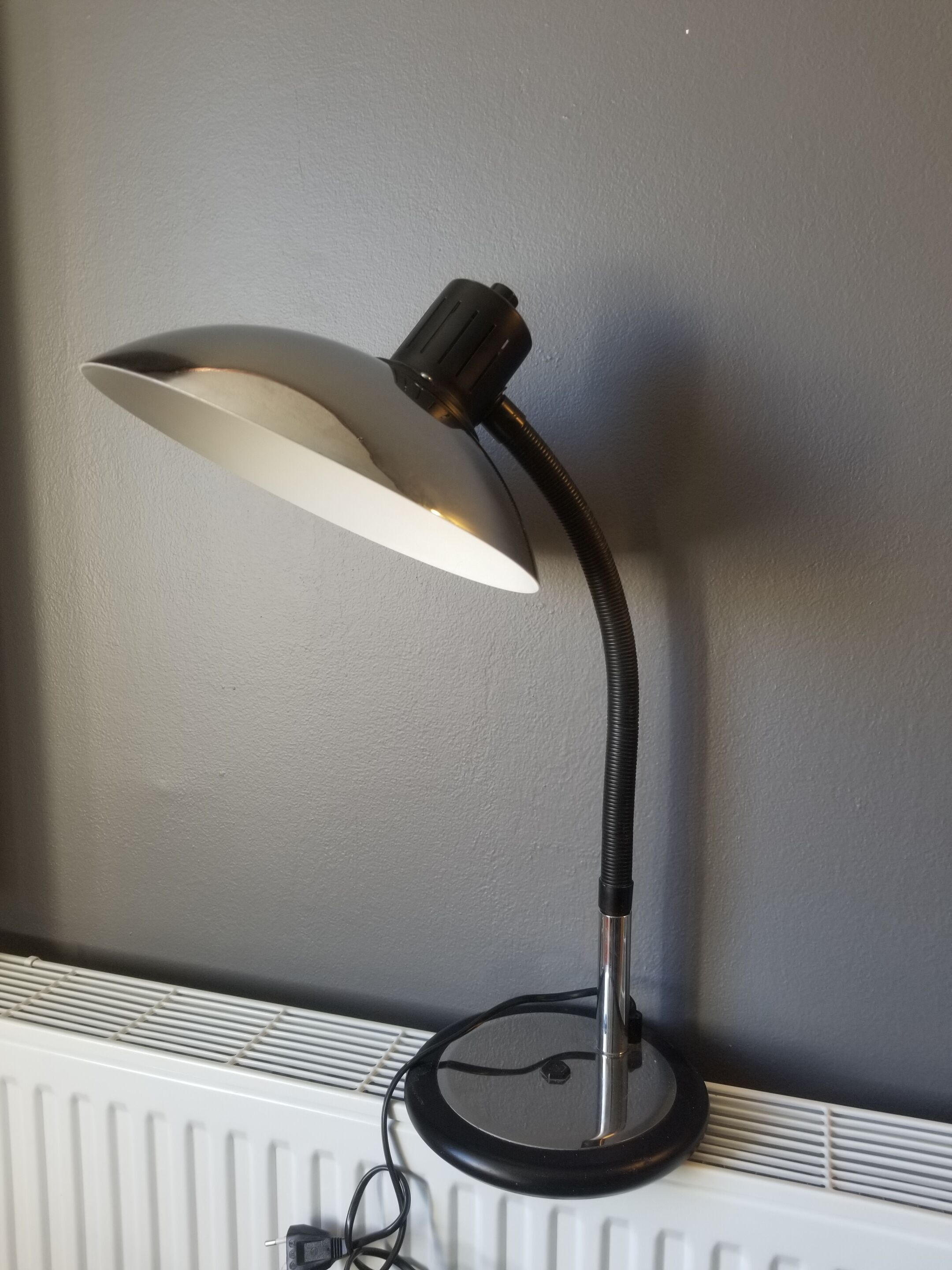 Large vintage chrome table lamp Aluminor - Rare XXL format - 70s