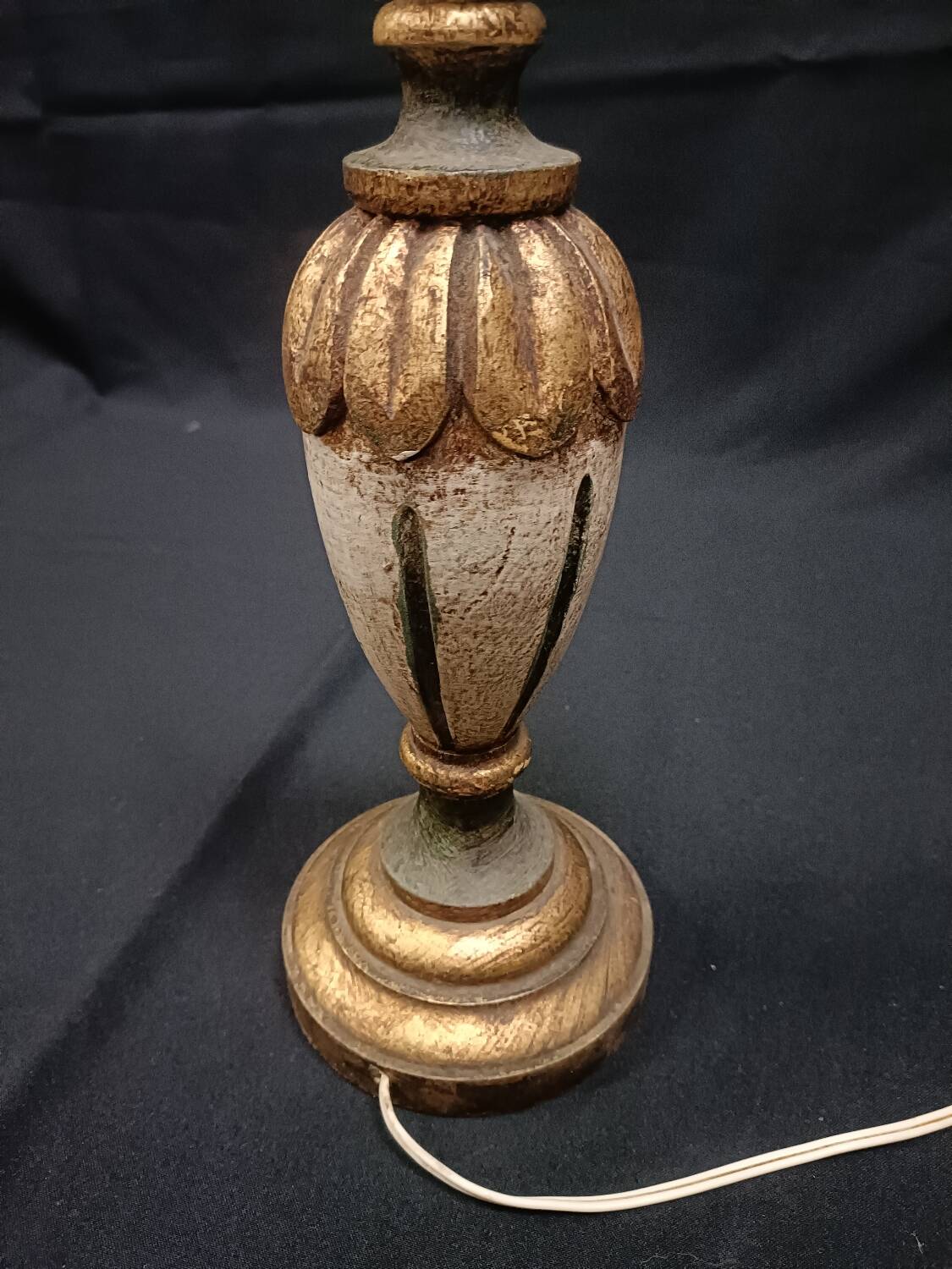 Vintage lamp base in gilded wood