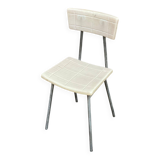 Children's chair, grey metal and beige plastic, 1970s