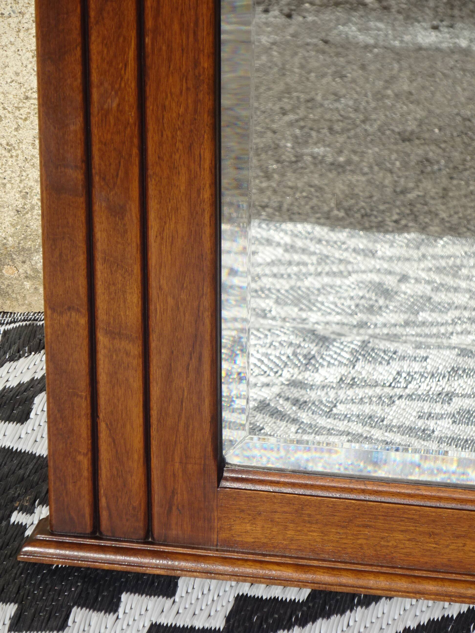 Art Deco mirror in walnut frame 126/88cm