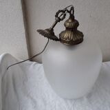 Glass and bronze pendant lamp