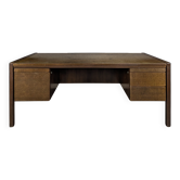 Large Scandinavian executive desk in solid walnut.