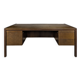 Large Scandinavian executive desk in solid walnut.