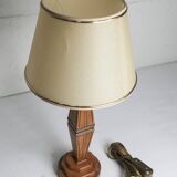 Lampe à poser 1930 art déco bois marbre de Verone