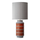 Lampe de table en céramique Bay Keramik Mid-Century moderne surdimensionnée, abat-jour en soie neuve