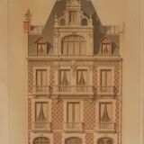 Lithograph board architecture ordinary brick