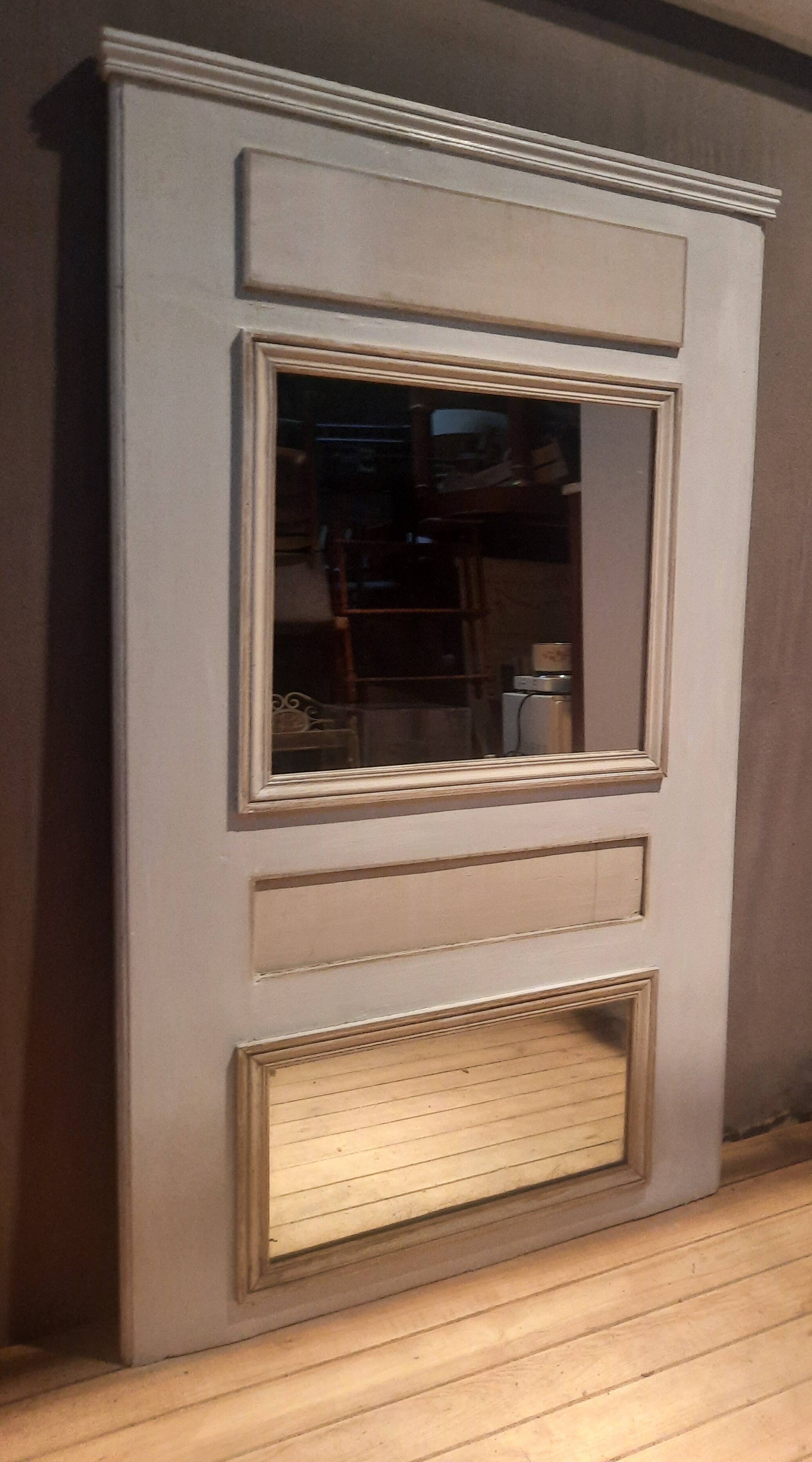 Woodwork trumeau with two mirrors