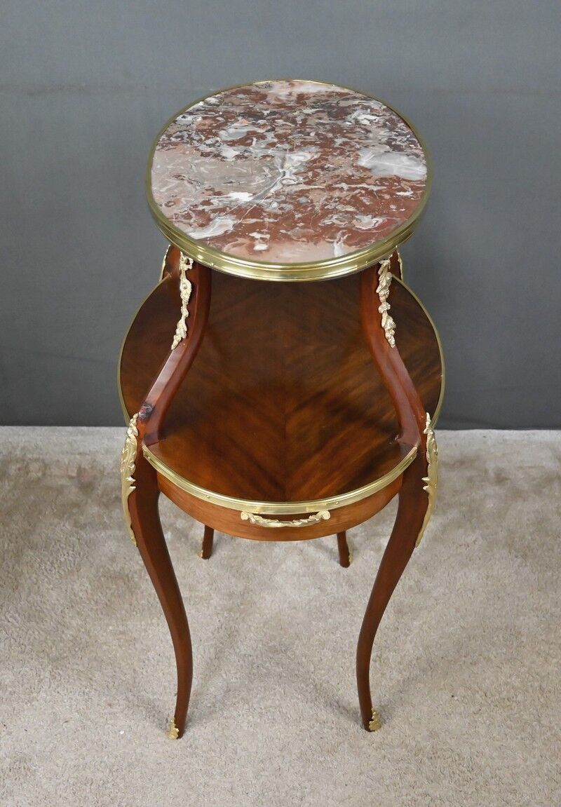 Table à thé en placage d’acajou, style Louis XV – Début XXe
